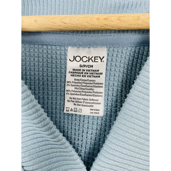 Jockey Womens Size Small Cropped V Neck Long Sleeve Waffle Knit Loungewear Top - Picture 3 of 6